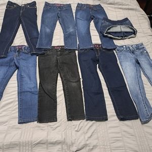 Bundle Girls jeans, denim skirt